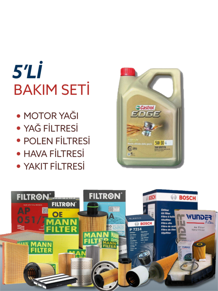 MANN BOSCH Land Rover Discovery 3.0 Dizel (2010-2016) Edge 6 Litre Motor Yağlı Filtre Bakım Seti 5 Parça Set - Görsel 1