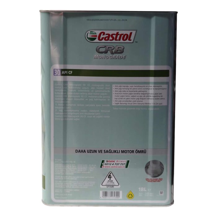 Castrol CRB Monograde 30 CF 16 Kg Mineral Motor Yağı - Görsel 2