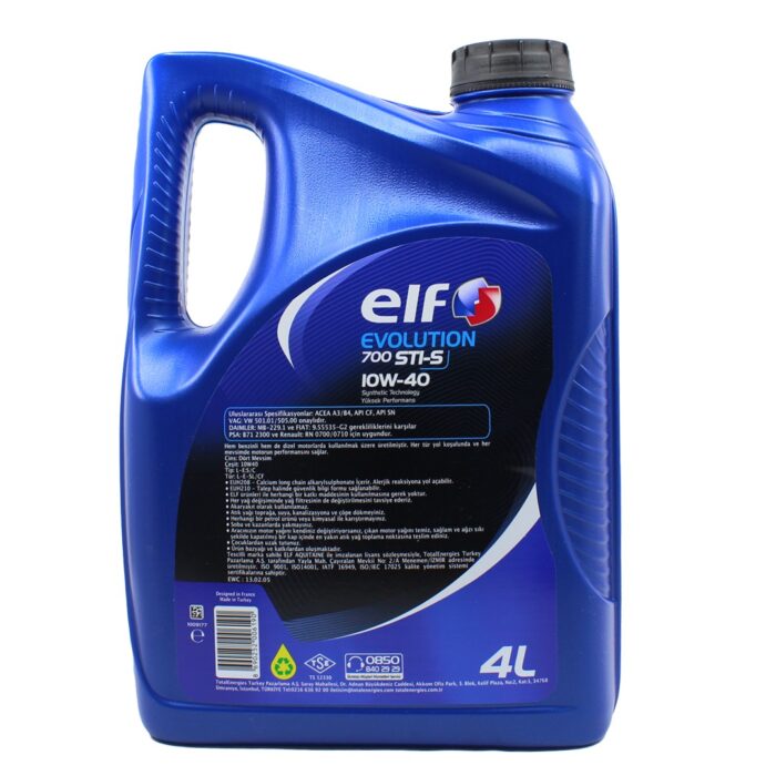 Elf Evolution 700 STI-S 10W-40 4 Lt Motor Yağı - Görsel 2