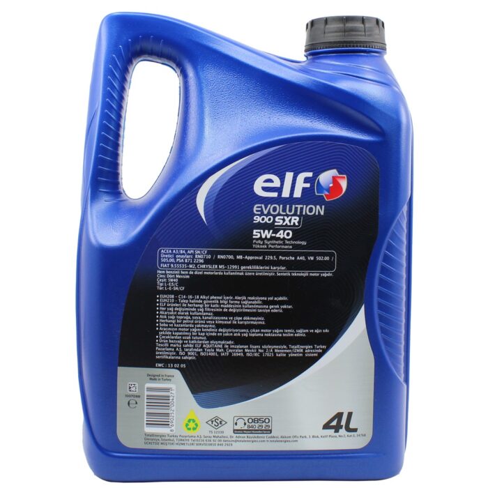Elf Evolution 900 SXR 5W-40 4 Lt Sentetik Motor Yağı - Görsel 2