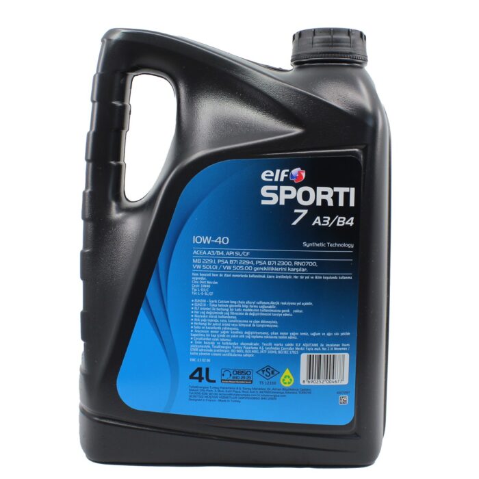 Elf Sporti 7 10W-40 Motor Yağı 4 Lt - Görsel 2