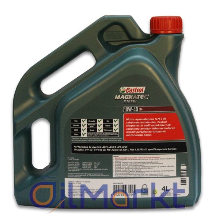 Castrol Magnatec Diesel 10W40 4 Lt Sentetik Motor Yağı - Görsel 2