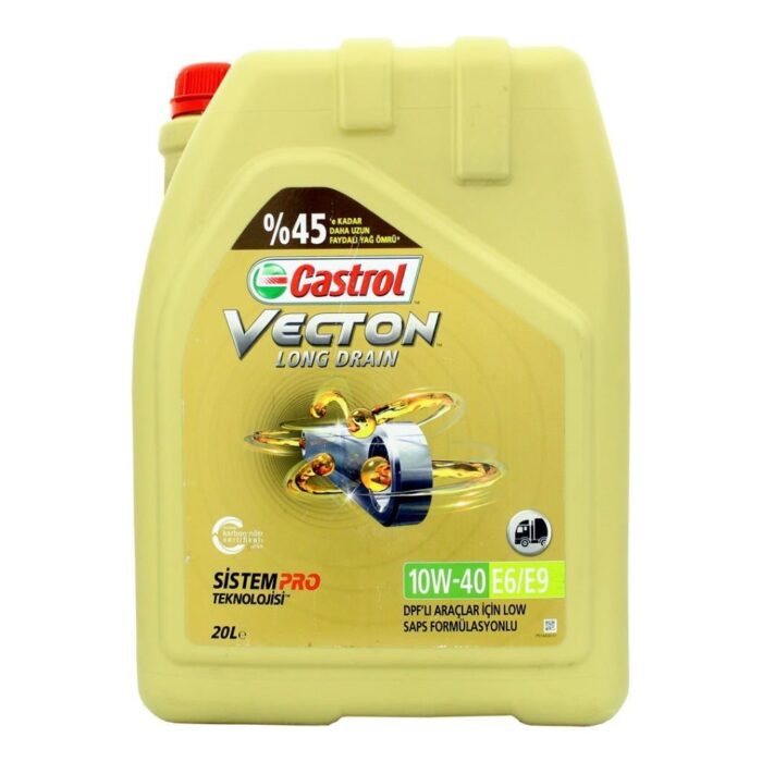 Castrol Vecton Long Drain 10W40 E6/E9 20 Lt Partiküllü Motor Yağı - Görsel 1