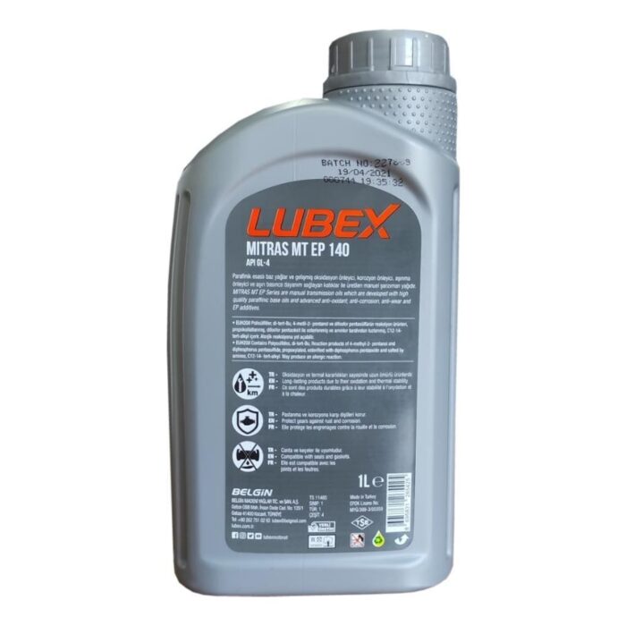 Lubex Mitras MT EP 140 1 Lt Şanzıman ve Diferansiyel Yağı - Görsel 5