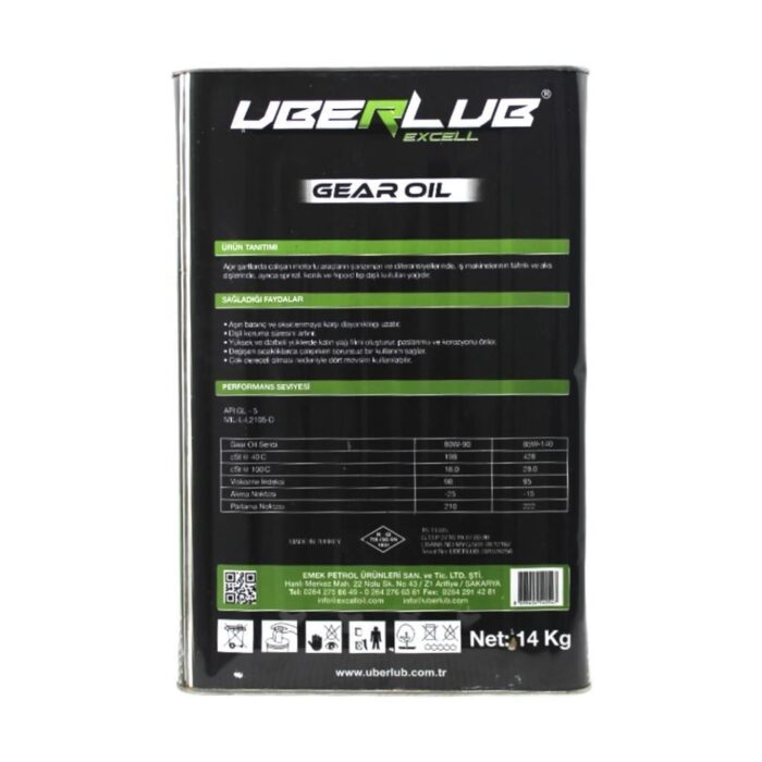 Uberlub Excell Gear Oil 80W90 16 Lt Şanzıman Yağı - Görsel 3