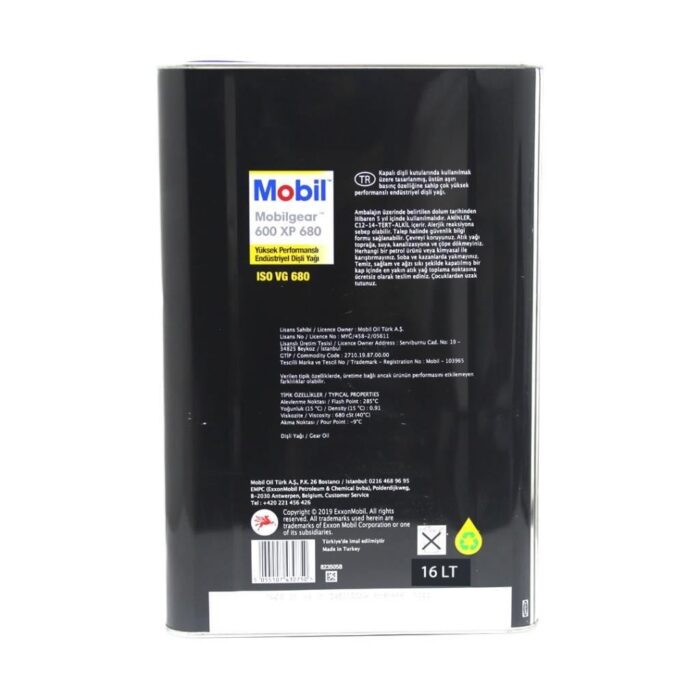 Mobil Mobilgear 600 XP 680 16 Lt Dişli Yağı - Görsel 2