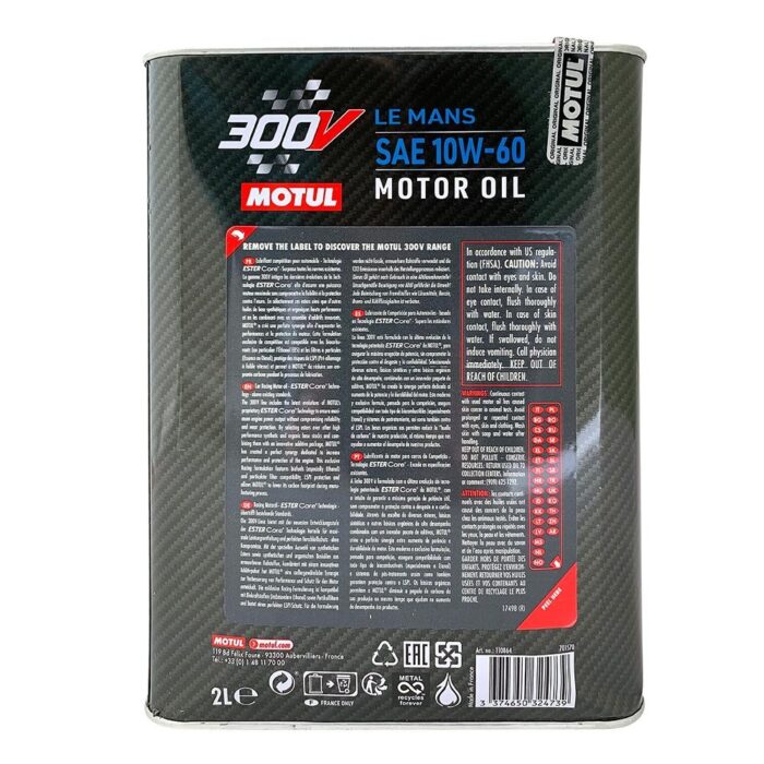 Motul 300V LE MANS 10W60 2 Lt Tam Sentetik Motor Yağı - Görsel 2