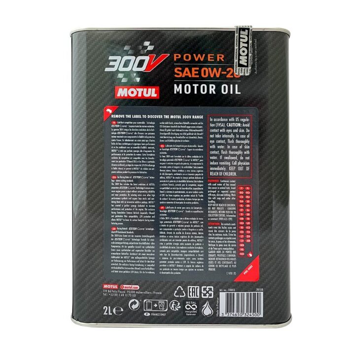 Motul 300V Power 0W20 2 Lt Tam Sentetik Motor Yağı - Görsel 2