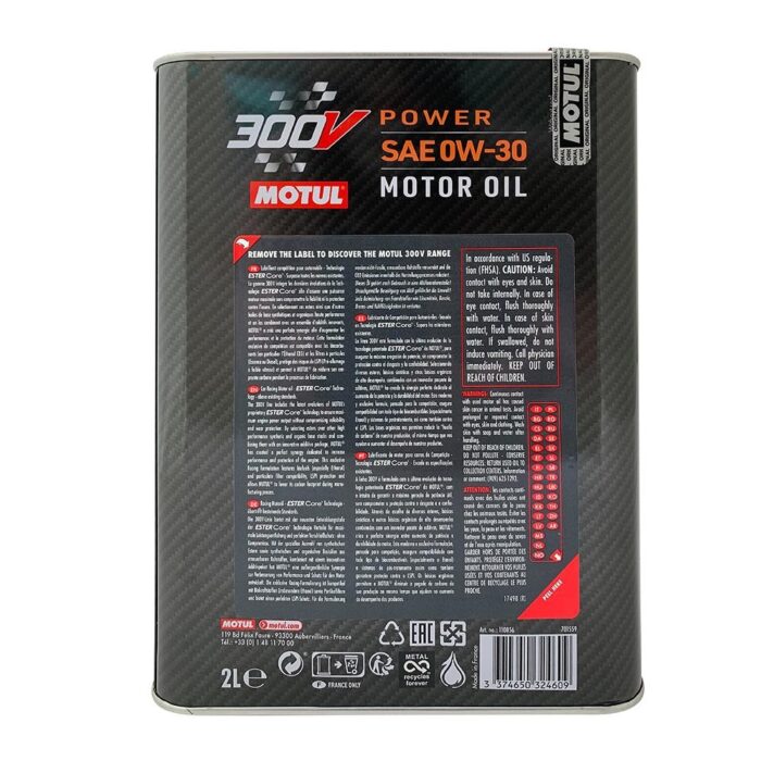 Motul 300V Power 0W30 2 Lt Tam Sentetik Motor Yağı - Görsel 2