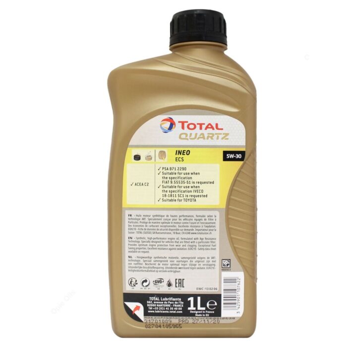 Total Quartz Ineo Ecs 5W30 Motor Yağı 1 Lt Partiküllü - Görsel 2