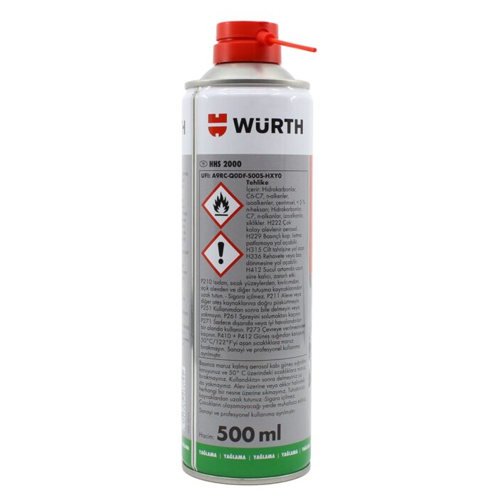 Würth HHS 2000 Tutunma Özellikli Zincir Yağlayıcı Sprey 500 Ml - Görsel 2