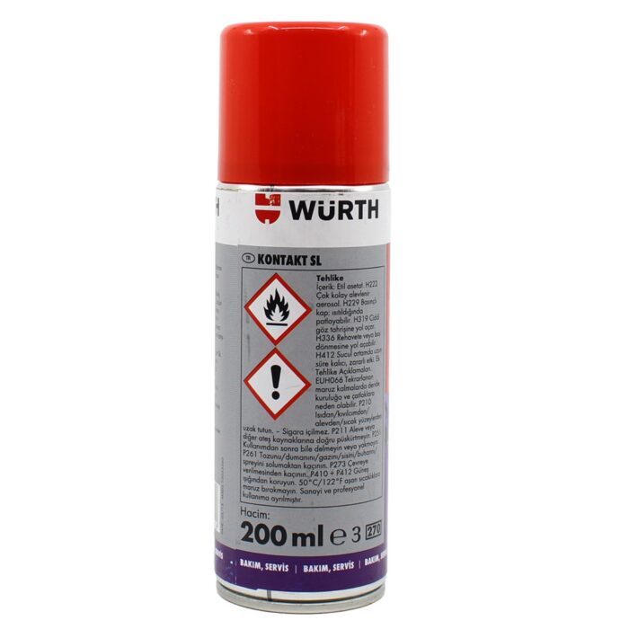 Würth Kontakt SL Şeffaf Koruyucu Vernik Sprey 200 ML - Görsel 2