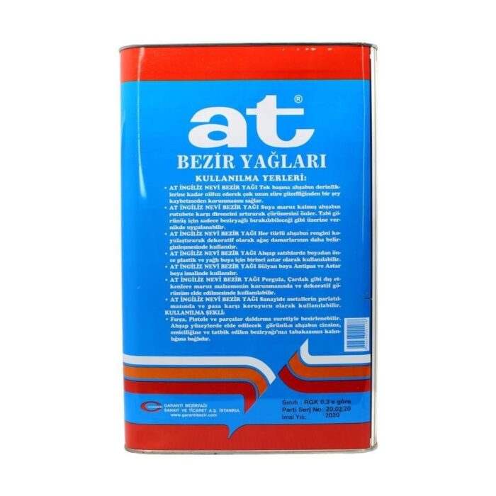 At İngiliz Nevi İnce Bezir Yağı 17 Kg Ahşap Koruyucu - Görsel 2