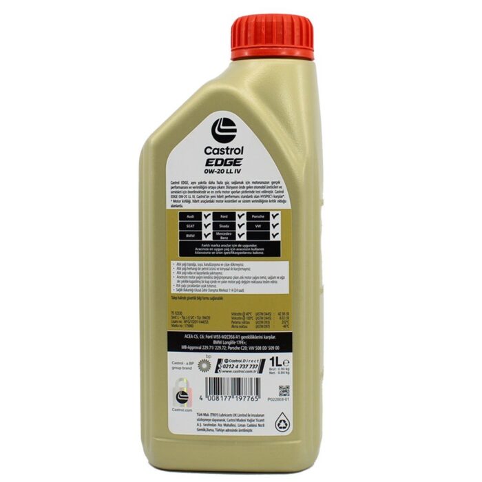 Castrol Edge 0W20 LL IV 1 Lt Motor Yağı - Görsel 2
