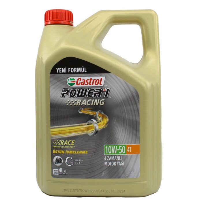 Castrol Power 1 Racing 4T 10W50 4 Lt Motosiklet Yağı - Görsel 1