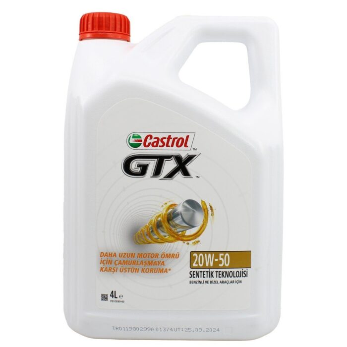 castroll-gtx-20w50-4lt-1.jpg Castrol GTX 20W50 4 Lt Sentetik Motor Yağı - Görsel 1