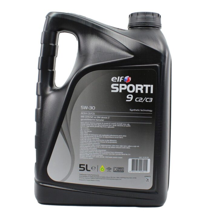 Elf Sporti 9 C2/C3 5W30 5 Lt Partiküllü Motor Yağı - Görsel 2