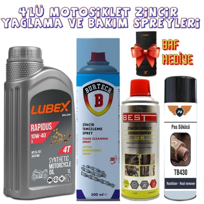 image_1080-1068-1.jpg 4 Lü Zincir Bakım Seti ve Motosiklet Motor Yağı - Görsel 1