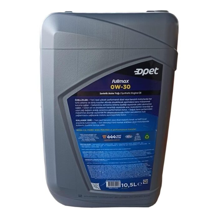 Opet Fullmax 0W-30 10,5 Lt Motor Yağı - Görsel 2