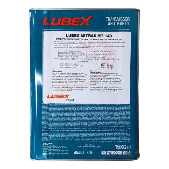 Lubex Mitras MT EP 140 15 Kg Şanzıman ve Diferansiyel Yağı - Görsel 2