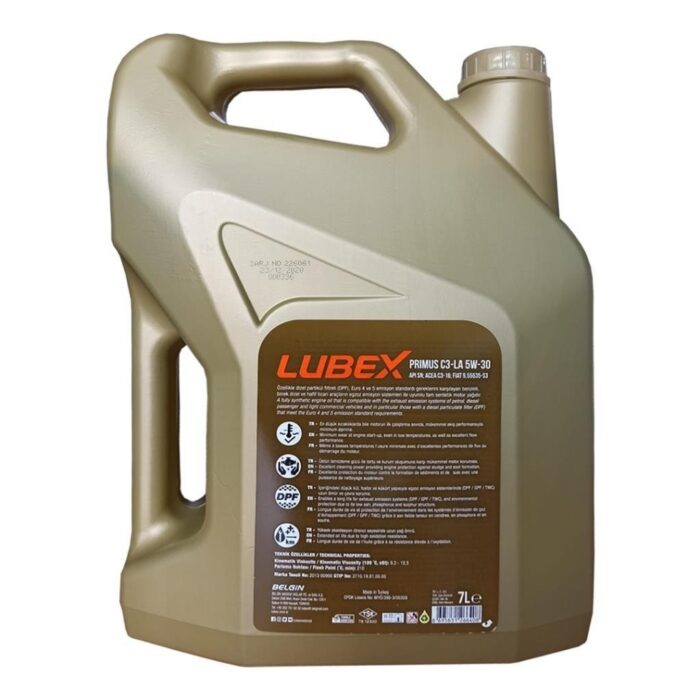 Lubex Primus C3-LA 5W30 7 Lt Tam Sentetik Motor Yağı - Görsel 4