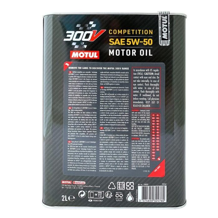 Motul 300V Competition 5W50 2 Lt Tam Sentetik Motor Yağı - Görsel 2