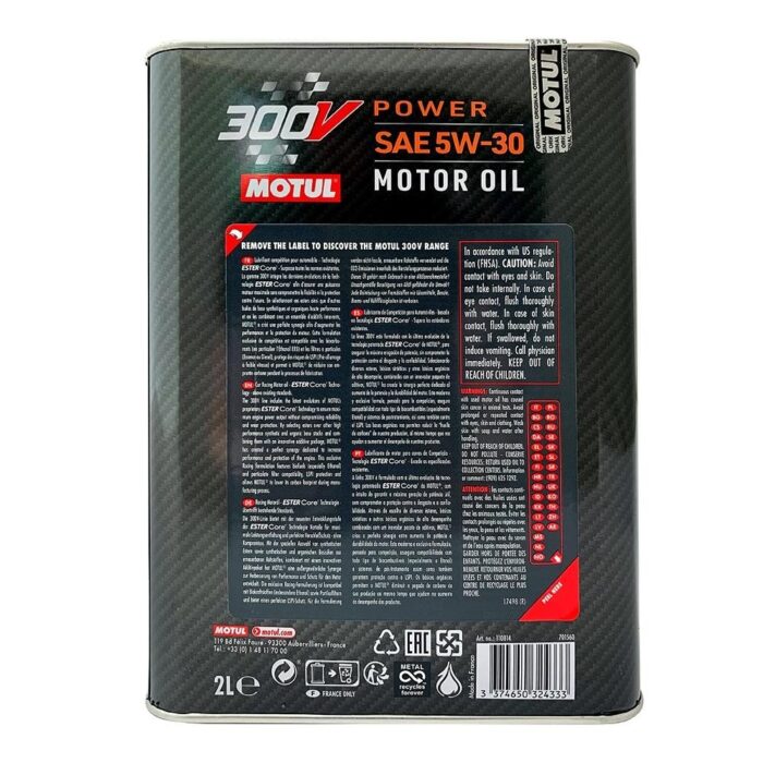 Motul 300V Power 5W30 2 Lt Tam Sentetik Motor Yağı - Görsel 2