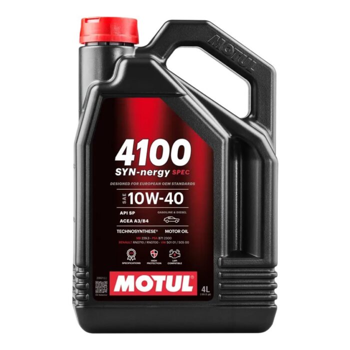 motul-4100-syn-nergy-spec-10w40-4lt.jpg Motul 4100 SYN-nergy Spec 10W40 4 Lt Motor Yağı - Görsel 1