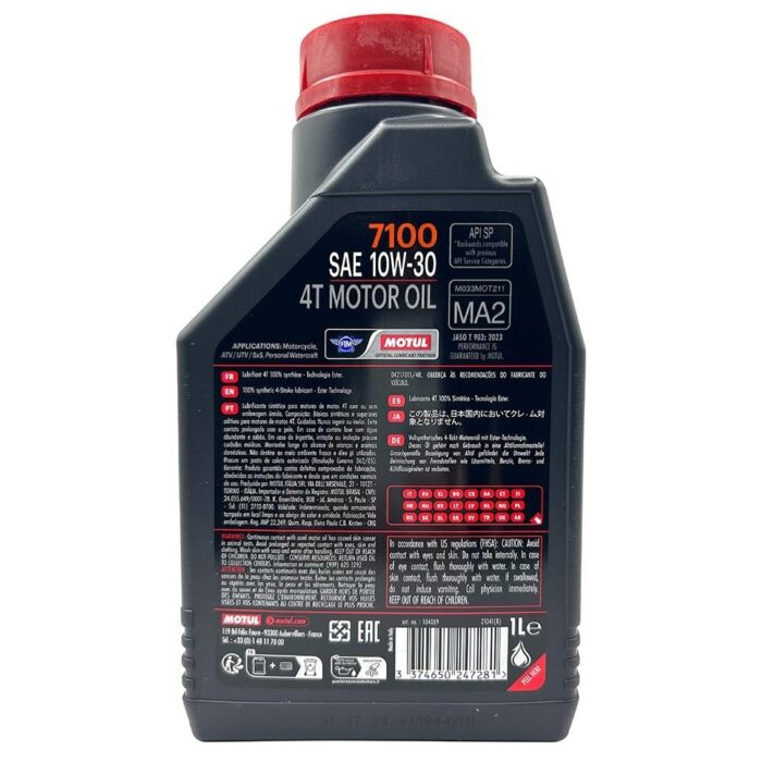 Motul 7100 4T 10W30 1 Lt Motosiklet Yağı - Görsel 2