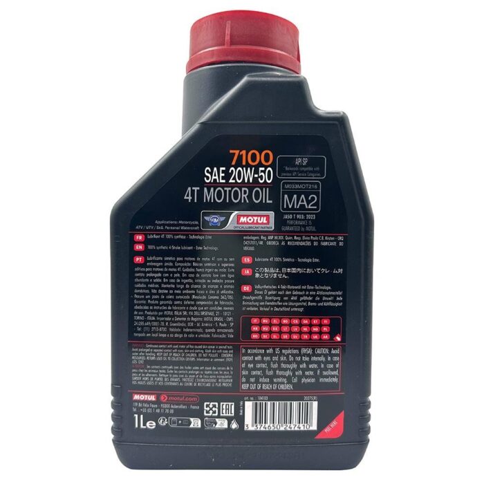 Motul 7100 4T 20W50 1 Lt Motosiklet Yağı - Görsel 2