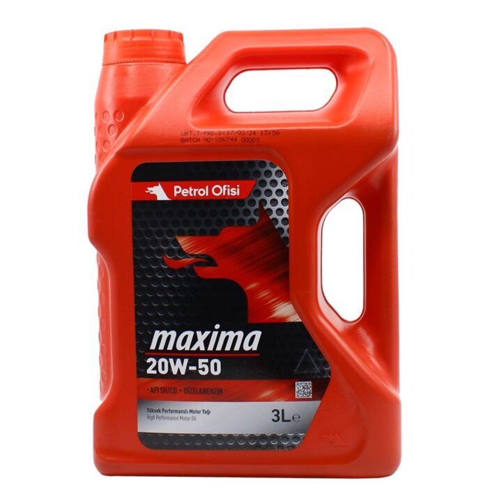 petrol-ofisi-maxima-20w50-3l-1.jpg Petrol Ofisi Maxima 20W50 3 Lt Mineral Motor Yağı - Görsel 1