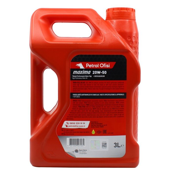 Petrol Ofisi Maxima 20W50 3 Lt Mineral Motor Yağı - Görsel 2