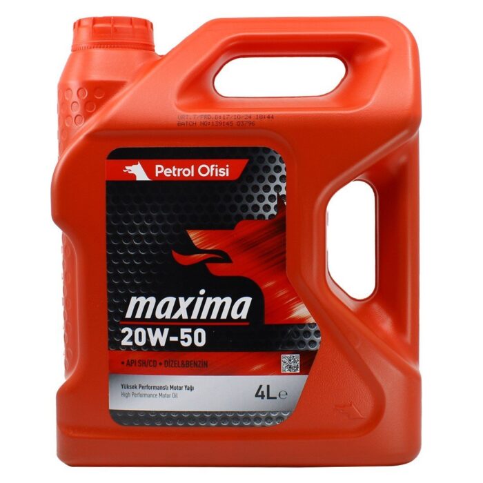 petrol-ofisi-maxima-20w50-4lt-1.jpg Petrol Ofisi Maxima 20W50 4 Lt Mineral Motor Yağı - Görsel 1