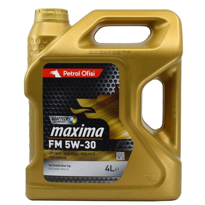 Petrol Ofisi Maxima FM 5W30 4 Lt Tam Sentetik Motor Yağı - Görsel 1