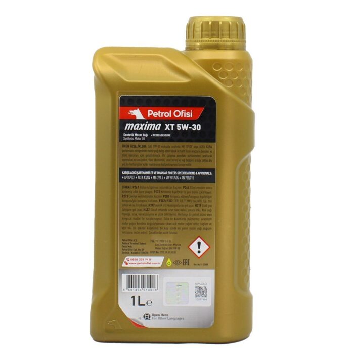Petrol Ofisi Maxima XT 5W30 1 Lt Tam Sentetik Motor Yağı - Görsel 2