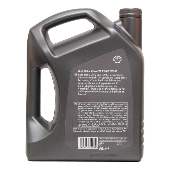 Shell Helix Ultra ECT C2/C3 0W-30 5 Lt Motor Yağı - Görsel 2