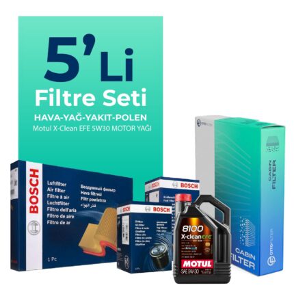 Bosch Audi A6 2.0 Dizel QUATRO 190 HP Filtre Bakım Seti Motul Motor Yağlı (2015-2018) 5 Li