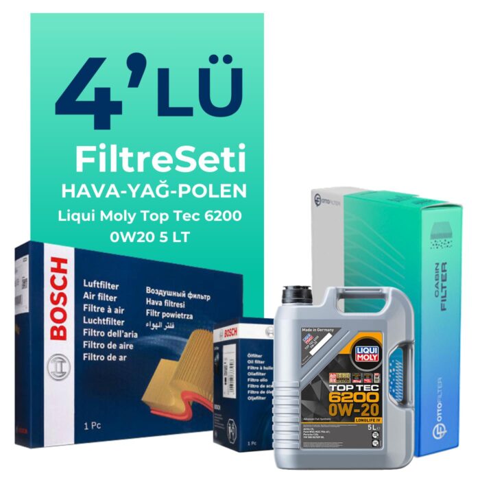 Bosch Audi A6 45 Tfsi Filtre Bakım Seti Liqui Moly Motor Yağlı (2020-2024) 4 Lü - Görsel 1