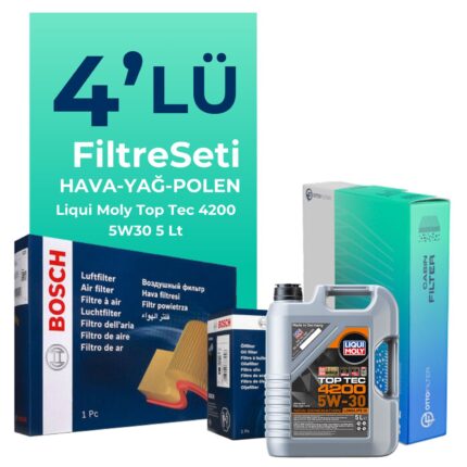 Bosch BMW 4.20 Dizel Filtre Bakım Seti Liqui Moly Motor Yağlı (2013-2016) 4 Lü