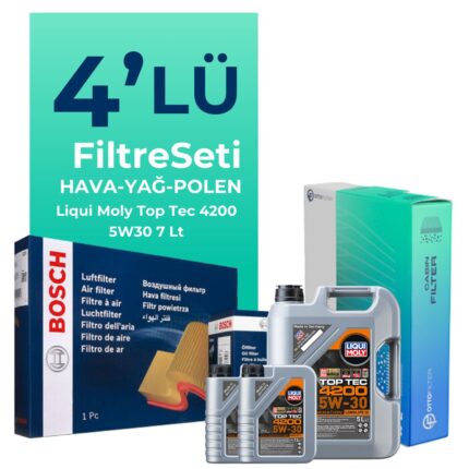 Bosch BMW 7.40 Dizel xDrive Filtre Bakım Seti Liqui Moly Motor Yağlı (2012-2015) 4 Lü