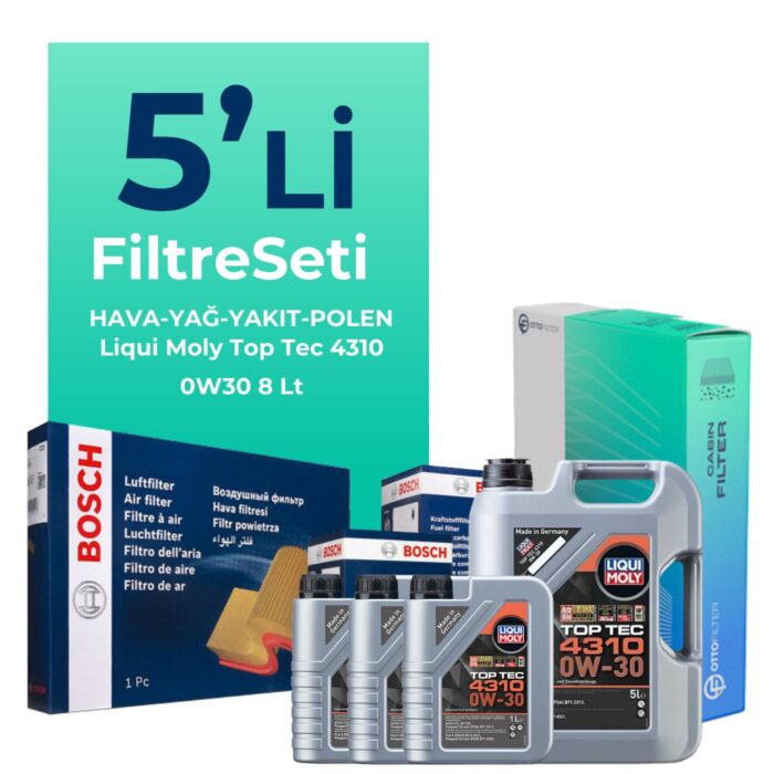 BOSCH Citroen Jumper 2.0 BlueHDi Dizel Filtre Bakım Seti Liqui Moly Motor Yağlı (2015-2020) 5 Li - Görsel 1