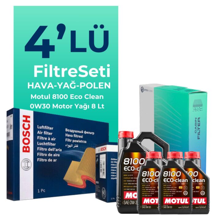 BOSCH Citroen Jumper 2.2 BlueHDi Dizel Filtre Bakım Seti Motul Motor Yağlı (2019-2024) 4 Lü - Görsel 1