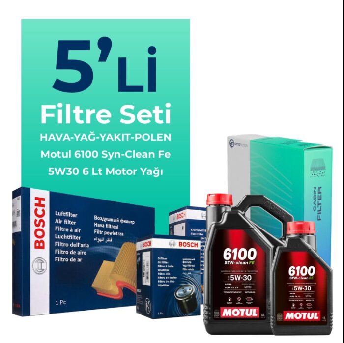 BOSCH Citroen Jumper 2.2 Dizel Filtre Bakım Seti Motul Motor Yağlı (2014-2016) 5 Li - Görsel 1