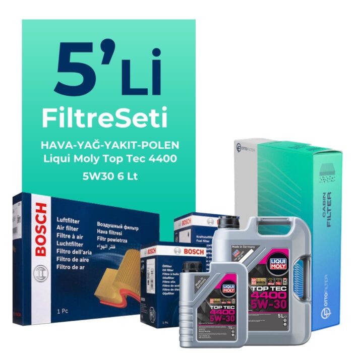 Bosch Dacia Sandero 1.5 BlueDci Dizel Filtre Bakım Seti Liqui Moly Motor Yağlı (2018-2021) 5 Li - Görsel 1