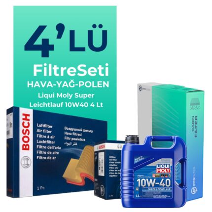 BOSCH Fiat Albea 1.6 Benzinli Filtre Bakım Seti Liqui Moly Motor Yağlı (2002-2008) 4 Lü