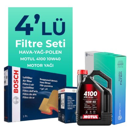 BOSCH Fiat Siena 1.4 Benzinli Filtre Bakım Seti Motul Motor Yağlı (1998-2012) 4 Lü