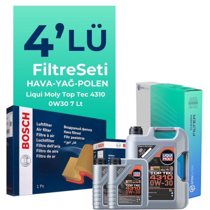 Bosch Ford Courier 1.5 EcoBlue Filtre Bakım Seti Liqui Moly Motor Yağlı (2024-2025) 4 Lü - Görsel 1
