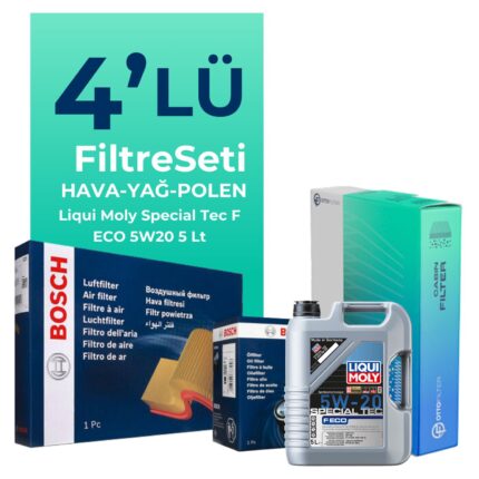 BOSCH Ford Fiesta 1.0 Benzin Filtre Bakım Seti Liqui Moly Motor Yağlı (2012-2017) 4 Lü