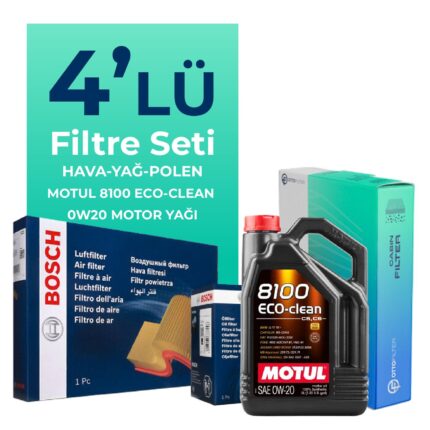 BOSCH Ford Focus 1.0 Benzin Filtre Bakım Seti Motul Motor Yağlı (2012-2017) 4 Lü