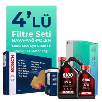 BOSCH Ford Kuga 2.0 Dizel Filtre Bakım Seti Motul Motor Yağlı (2008-2012) 4 Lü